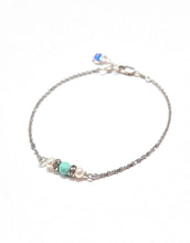 Load image into Gallery viewer, Turquoise & Pearl bracelet, silver or gold bracelet