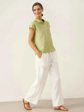 Load image into Gallery viewer, 100% Linen Cap Sleeve Soft-Fold Collar Top YVONNE