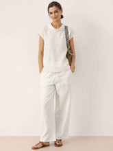 Load image into Gallery viewer, 100% Linen Cap Sleeve Soft-Fold Collar Top YVONNE
