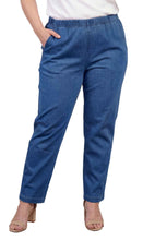 Load image into Gallery viewer, Women's Lightweight Pull-On Denim Jeans with Elastic Waist – Relaxed Fit Stretch Jeans for Casual Everyday Wear