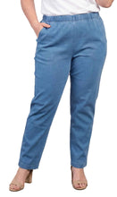 Load image into Gallery viewer, Women's Lightweight Pull-On Denim Jeans with Elastic Waist – Relaxed Fit Stretch Jeans for Casual Everyday Wear