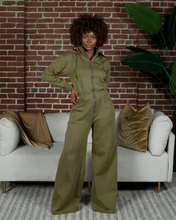 Load image into Gallery viewer, Green Satin Lined Jumpsuit - DON GREAT