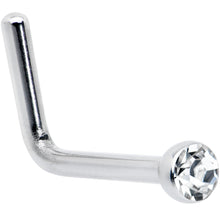 Load image into Gallery viewer, 20G Stainless Steel Clear Gem Micro Nose Ring L-Shaped