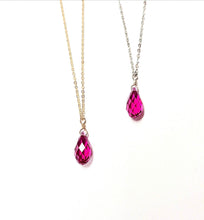 Load image into Gallery viewer, Swarovski Crystal Droplet Necklace: Many Colors Available
