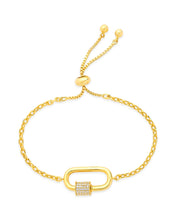 Load image into Gallery viewer, CZ Carabiner Bolo Bracelet