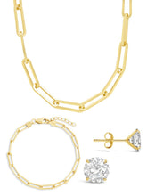Load image into Gallery viewer, Sterling Silver Paperclip & Everyday Studs Jewelry Bundle