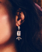 Load image into Gallery viewer, Bella Square & Oval CZ Drop Earrings