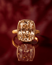 Load image into Gallery viewer, Sterling Silver Elongated Cushion Champagne CZ Cocktail Ring