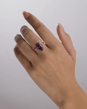 Load image into Gallery viewer, Sterling Silver Oval Cut Amethyst CZ Cocktail Ring