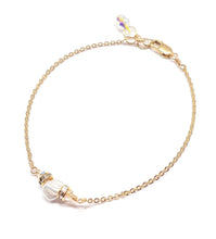 Load image into Gallery viewer, Single Round Pearl sparkle bracelet, Lindsay pearl and rhinestone crystal bracelet