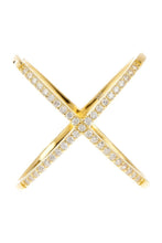 Load image into Gallery viewer, Sterling Silver CZ Criss Cross Ring