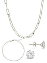 Load image into Gallery viewer, Sterling Silver Paperclip & Everyday Studs Jewelry Bundle