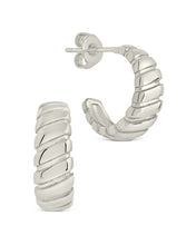 Load image into Gallery viewer, Ribbed Textured Huggie Hoop Earrings