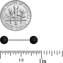 Load image into Gallery viewer, 14G 9/16 Basic Black Matte Barbell Nipple Ring Set