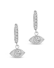 Load image into Gallery viewer, Sterling Silver Starry Nights Eye Micro Hoops