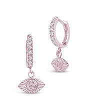 Load image into Gallery viewer, Sterling Silver Starry Nights Eye Micro Hoops