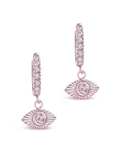 Load image into Gallery viewer, Sterling Silver Starry Nights Eye Micro Hoops