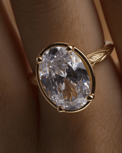 Load image into Gallery viewer, Sterling Silver Oval Cut CZ Cocktail Ring