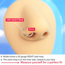 Load image into Gallery viewer, Double Hoop Nose 925 Sterling Silver Spiral Nose Ring - DON GREAT