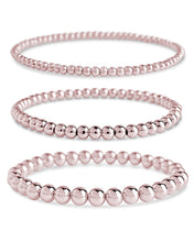 Load image into Gallery viewer, Sterling Silver Beaded Stretch Bracelet Sets