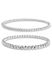Load image into Gallery viewer, Sterling Silver Beaded Stretch Bracelet Sets