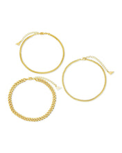 Load image into Gallery viewer, Adalina Three Chain Anklet Set