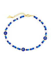 Load image into Gallery viewer, Sibyl Evil Eye Charm & Pearl Anklet