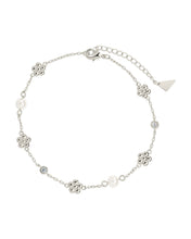 Load image into Gallery viewer, June Pearl & Flower Charm Anklet
