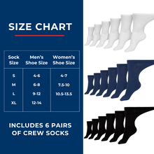Load image into Gallery viewer, Men's Cotton Diabetic Crew Socks (6 Pair) - DON GREAT