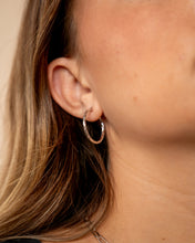 Load image into Gallery viewer, Sterling Silver Anita Textured Hoop Earrings