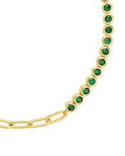 Load image into Gallery viewer, Emerald CZ Tennis & Chain Bracelet
