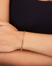 Load image into Gallery viewer, Emerald CZ Tennis & Chain Bracelet