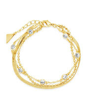 Load image into Gallery viewer, Paisley CZ & Layered Chain Bracelet