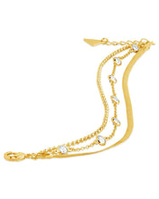 Load image into Gallery viewer, Paisley CZ & Layered Chain Bracelet