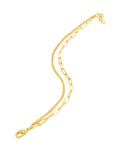 Load image into Gallery viewer, Emery Layered Paperclip & Curb Chain Bracelet