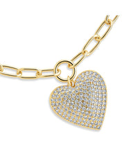 Load image into Gallery viewer, Disco Heart CZ Statement Bracelet