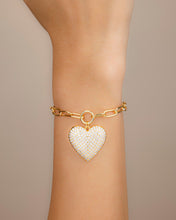 Load image into Gallery viewer, Disco Heart CZ Statement Bracelet