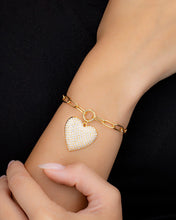 Load image into Gallery viewer, Disco Heart CZ Statement Bracelet