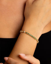 Load image into Gallery viewer, Liesbeth Emerald Accent Tennis Bracelet