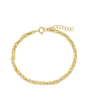 Load image into Gallery viewer, Sterling Silver Delicate 2 Layer Chain Bracelet