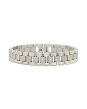 Load image into Gallery viewer, CZ Accent Watch Band Chain Bracelet