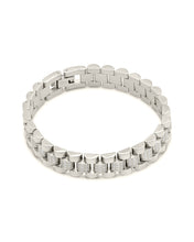 Load image into Gallery viewer, CZ Accent Watch Band Chain Bracelet