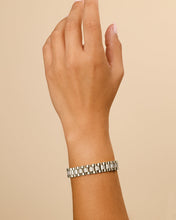 Load image into Gallery viewer, CZ Accent Watch Band Chain Bracelet