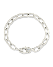 Load image into Gallery viewer, Tove CZ Clasp & Paperclip Chain Bracelet