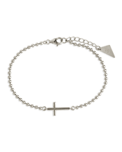 Load image into Gallery viewer, Sterling Silver Kelsey Beaded Cross Bracelet
