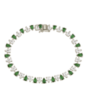 Load image into Gallery viewer, Emerald Pear Cut Tennis Bracelet
