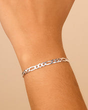 Load image into Gallery viewer, Dainty Sterling Silver Figarro Chain Bracelet