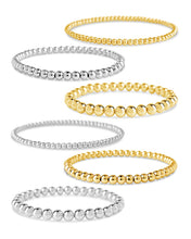Load image into Gallery viewer, Sterling Silver Beaded Stretch Bracelet Sets