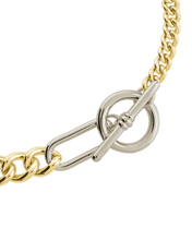 Load image into Gallery viewer, Elaine Dualtone Mixed Chain Toggle Bracelet