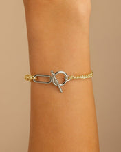 Load image into Gallery viewer, Elaine Dualtone Mixed Chain Toggle Bracelet